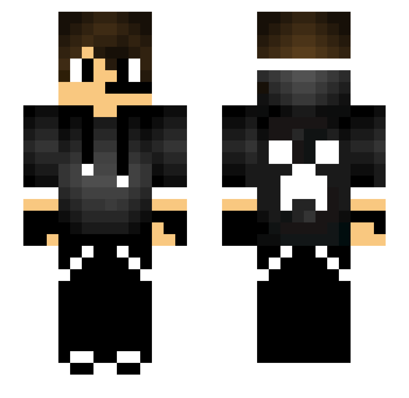 reetrol Minecraft skin, front and back view