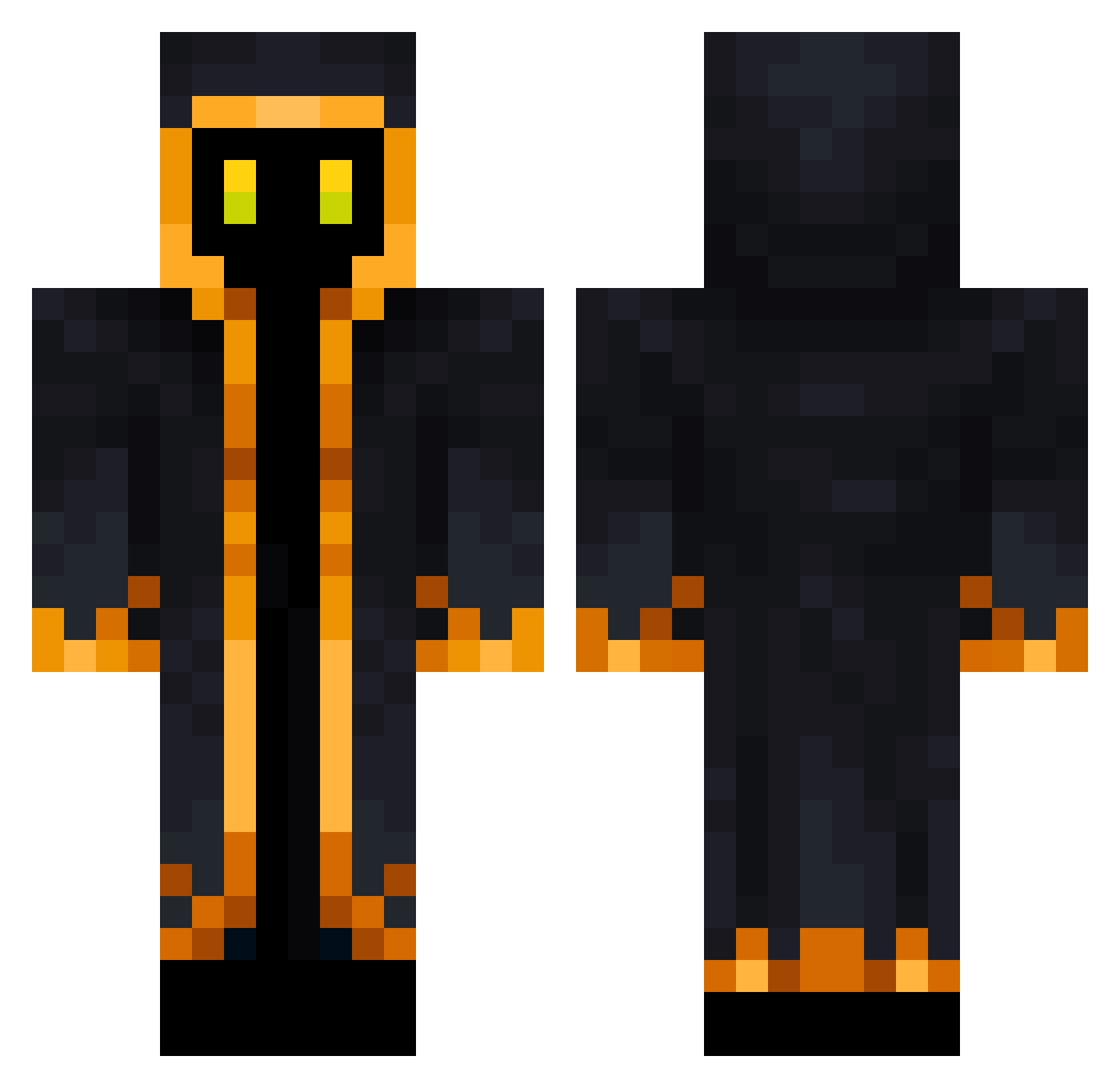 EnabledDiamond Minecraft skin, front and back view