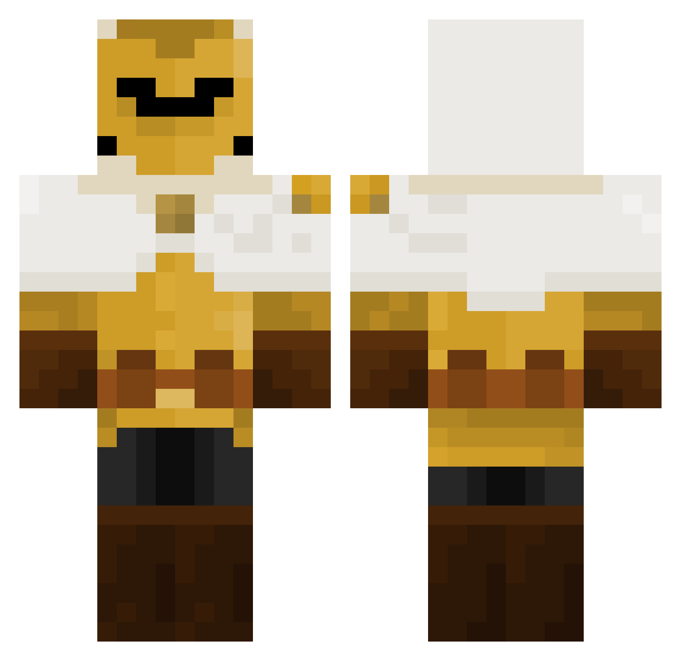 TiParadise Minecraft skin, front and back view