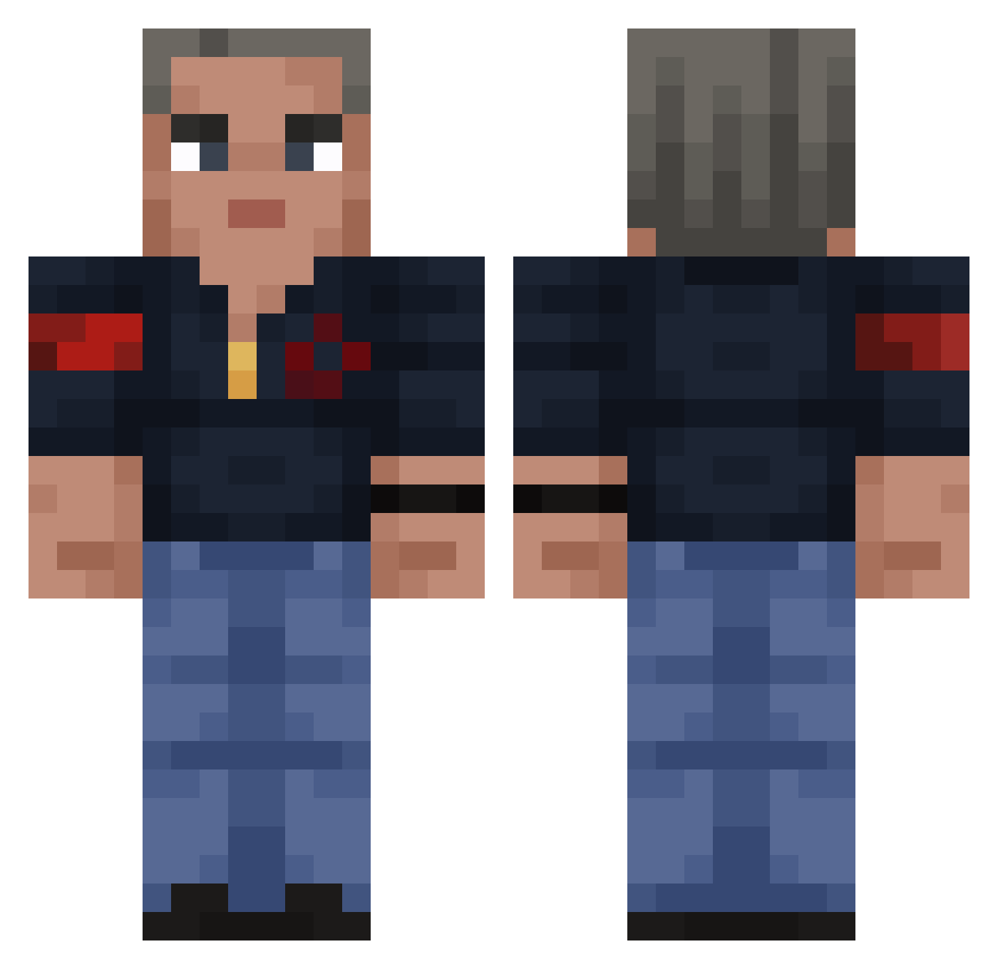 behsud Minecraft skin, front and back view