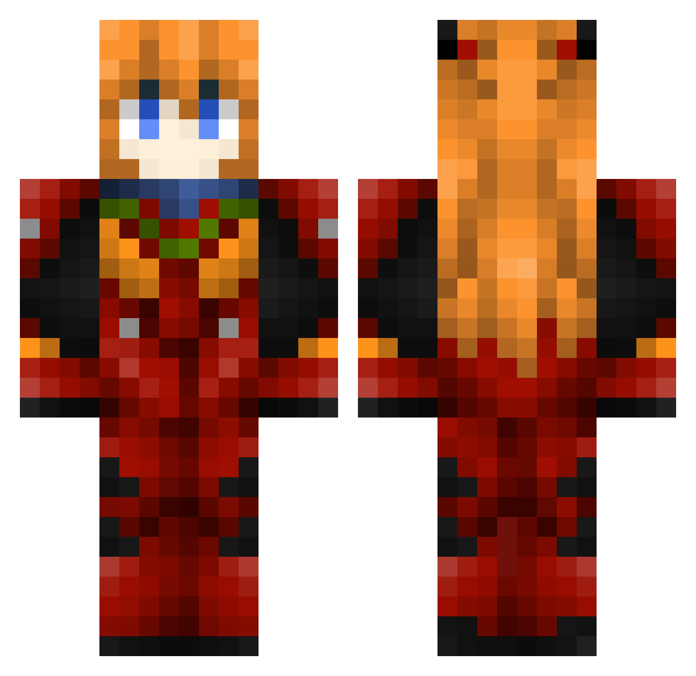 dzcile Minecraft skin, front and back view
