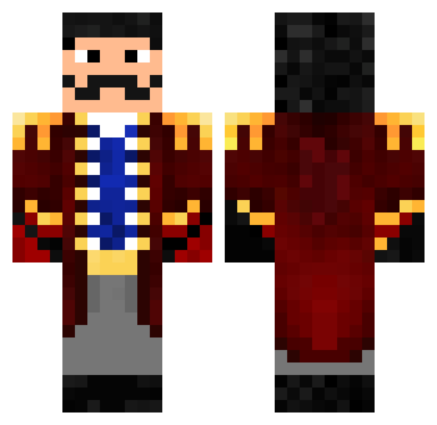Jinior Minecraft skin, front and back view