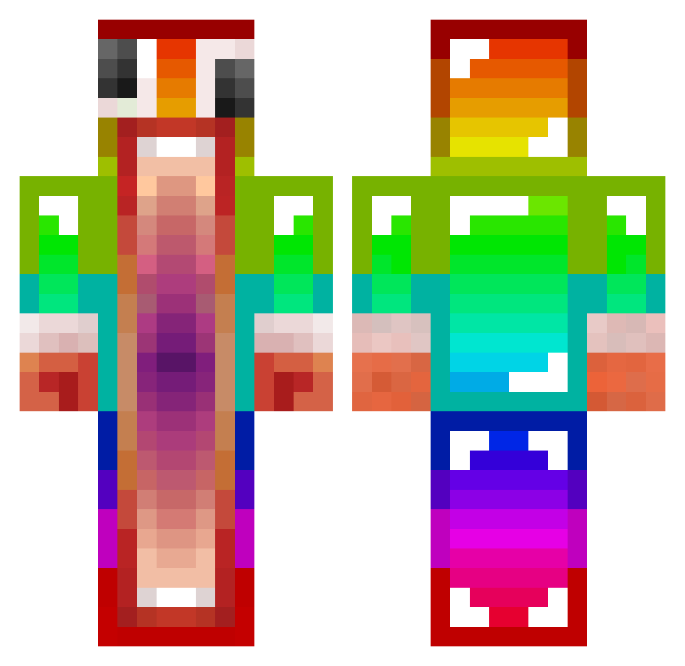 gamer_dizze Minecraft skin, front and back view