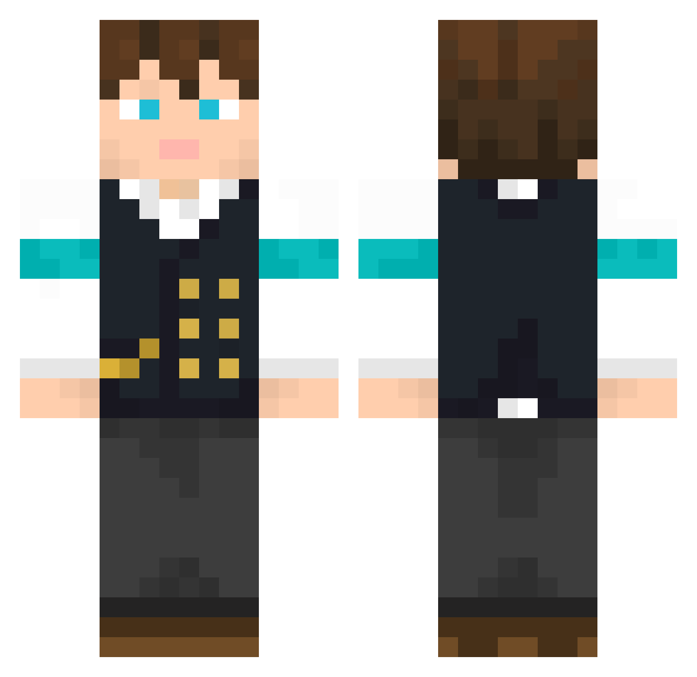 Yerai72 Minecraft skin, front and back view