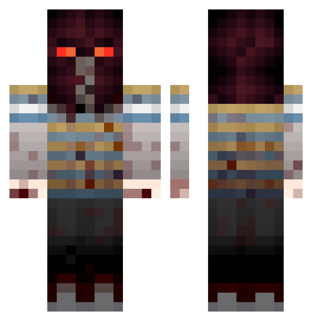 Kamilos200000 Minecraft skin, front and back view