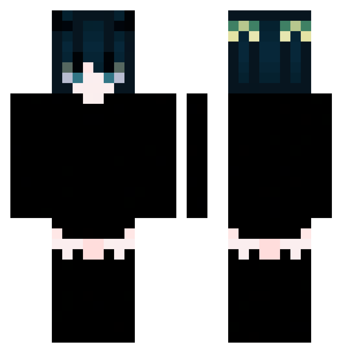 Fabricational Minecraft skin, front and back view