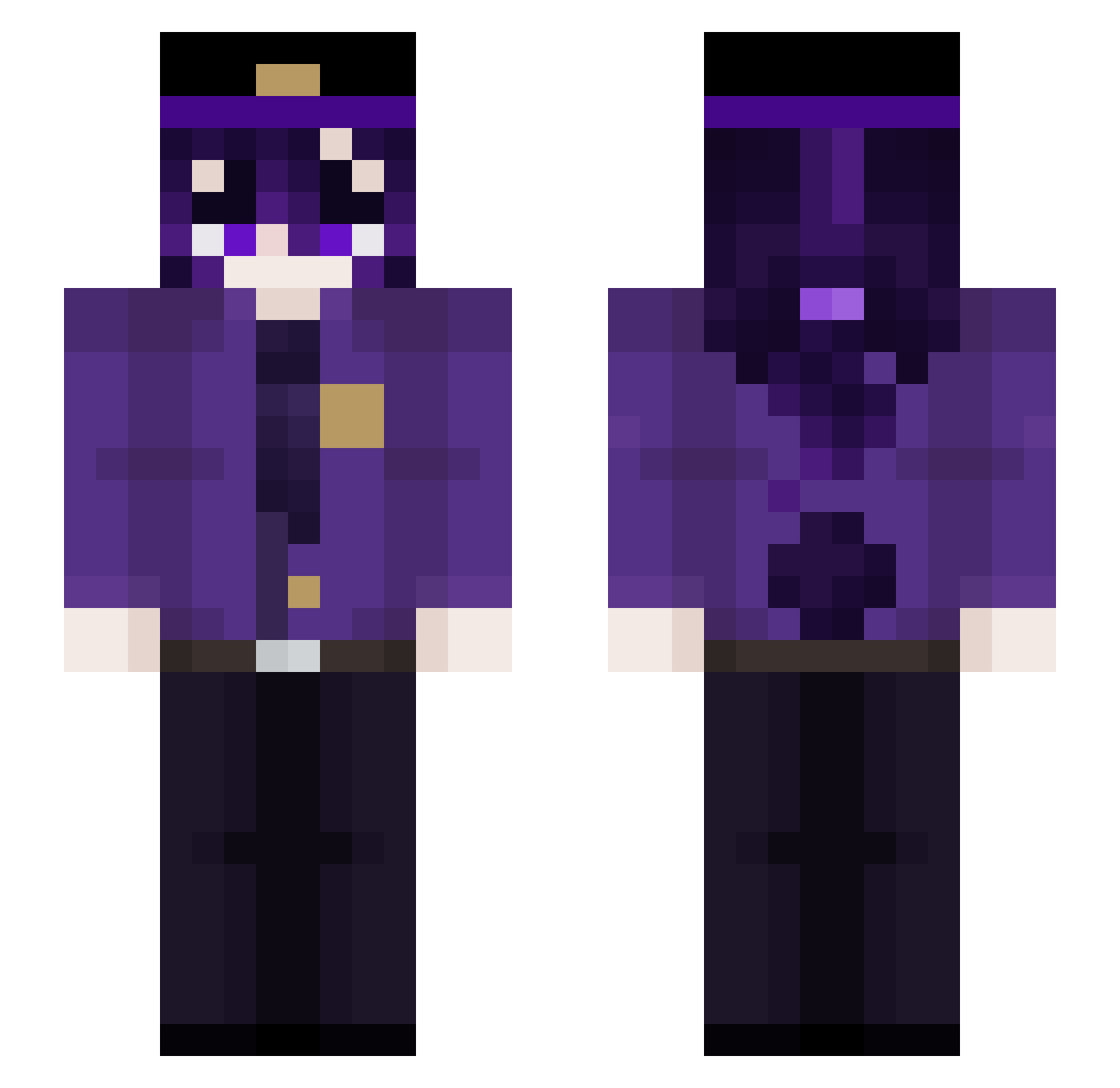 Sp3ct3rrr Minecraft skin, front and back view