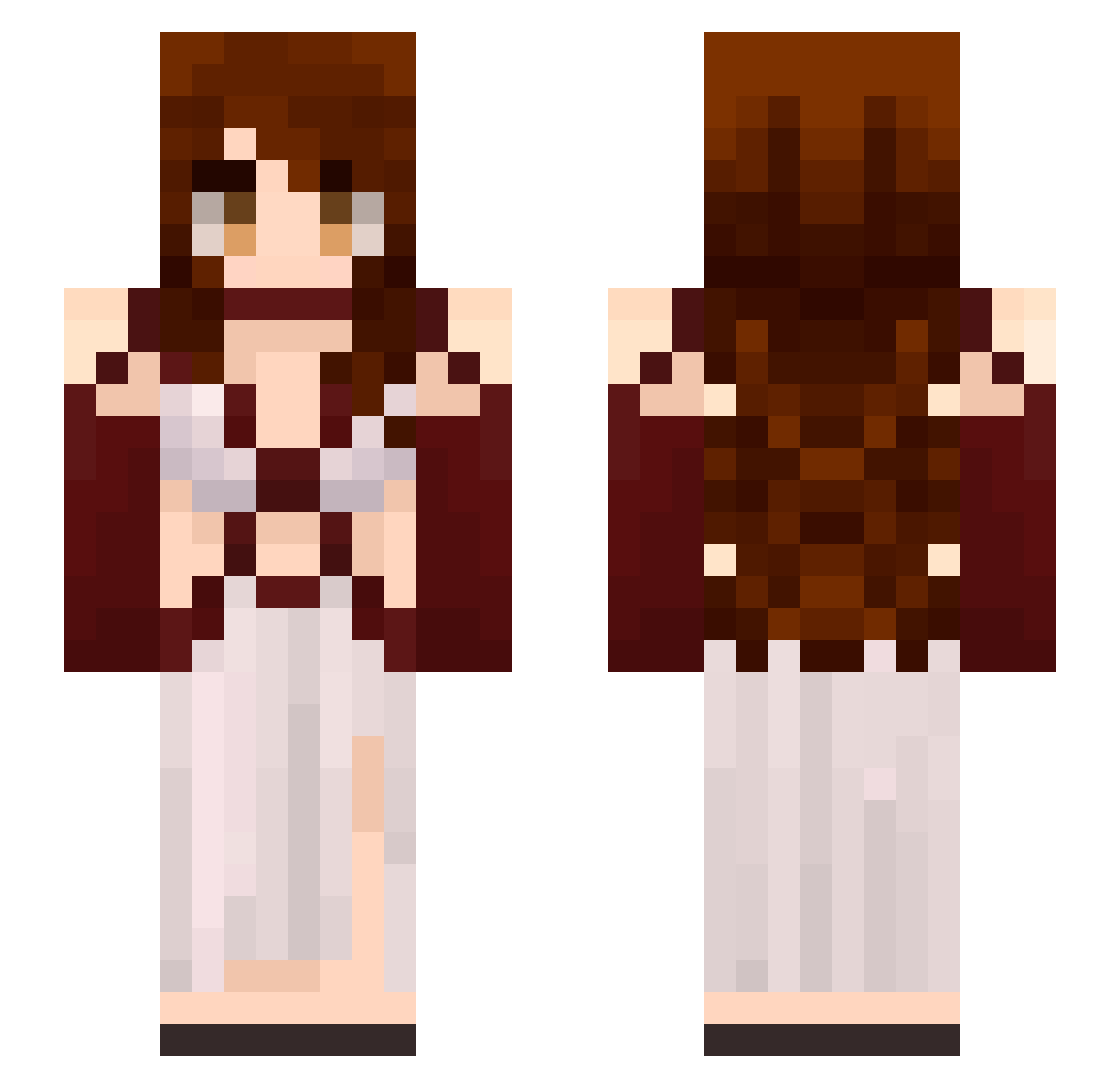 witchspawn Minecraft skin, front and back view