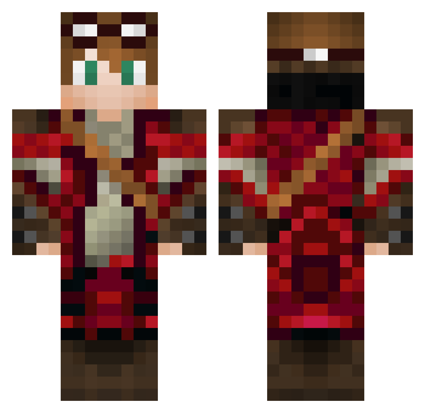 SonderBuilds Minecraft skin, front and back view