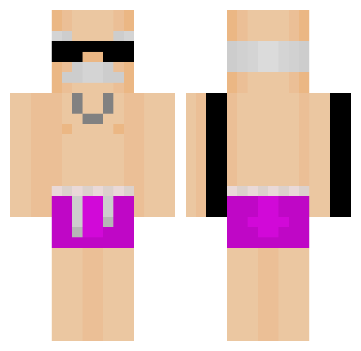 prrk Minecraft skin, front and back view