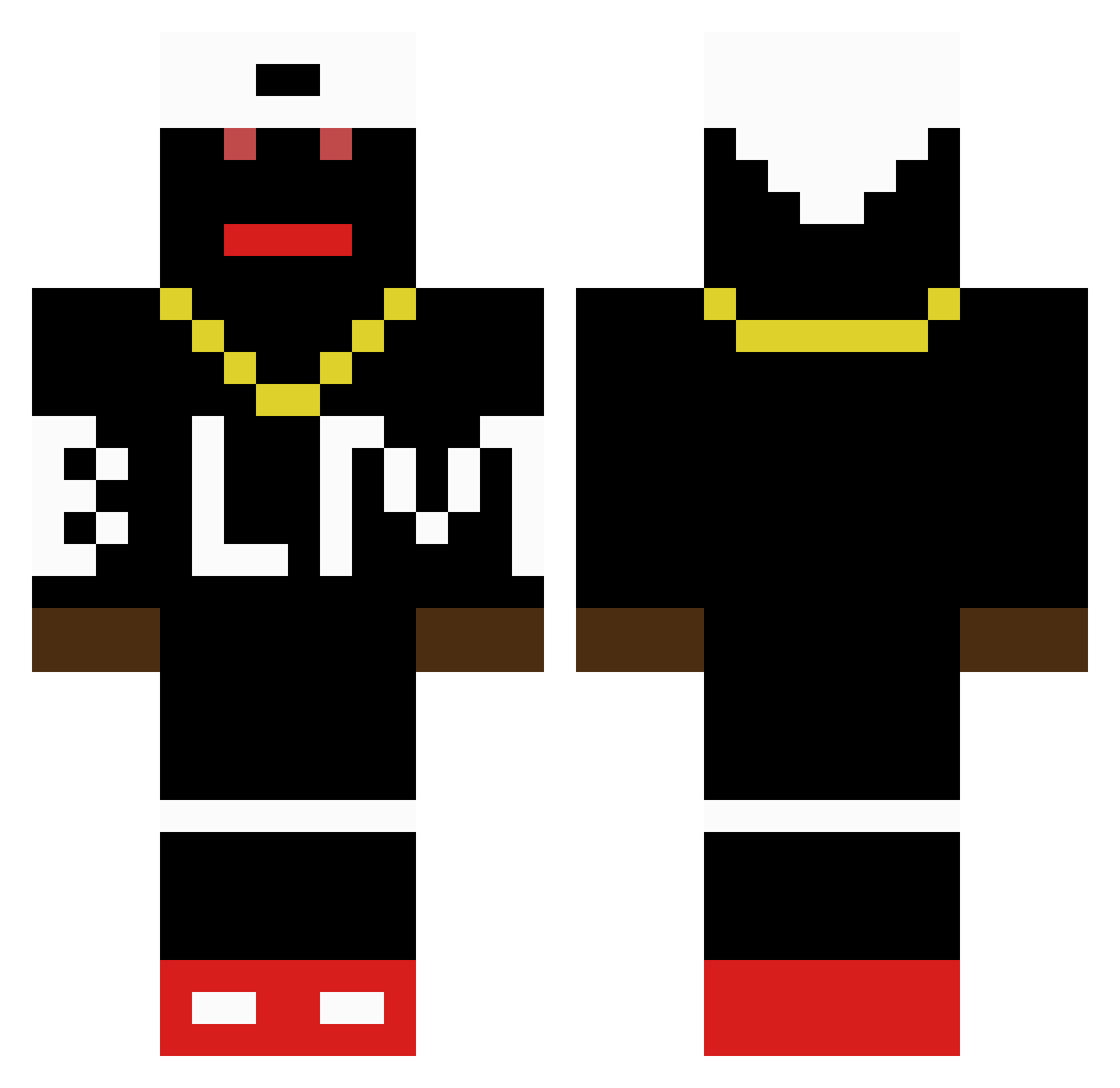 E00G Minecraft skin, front and back view