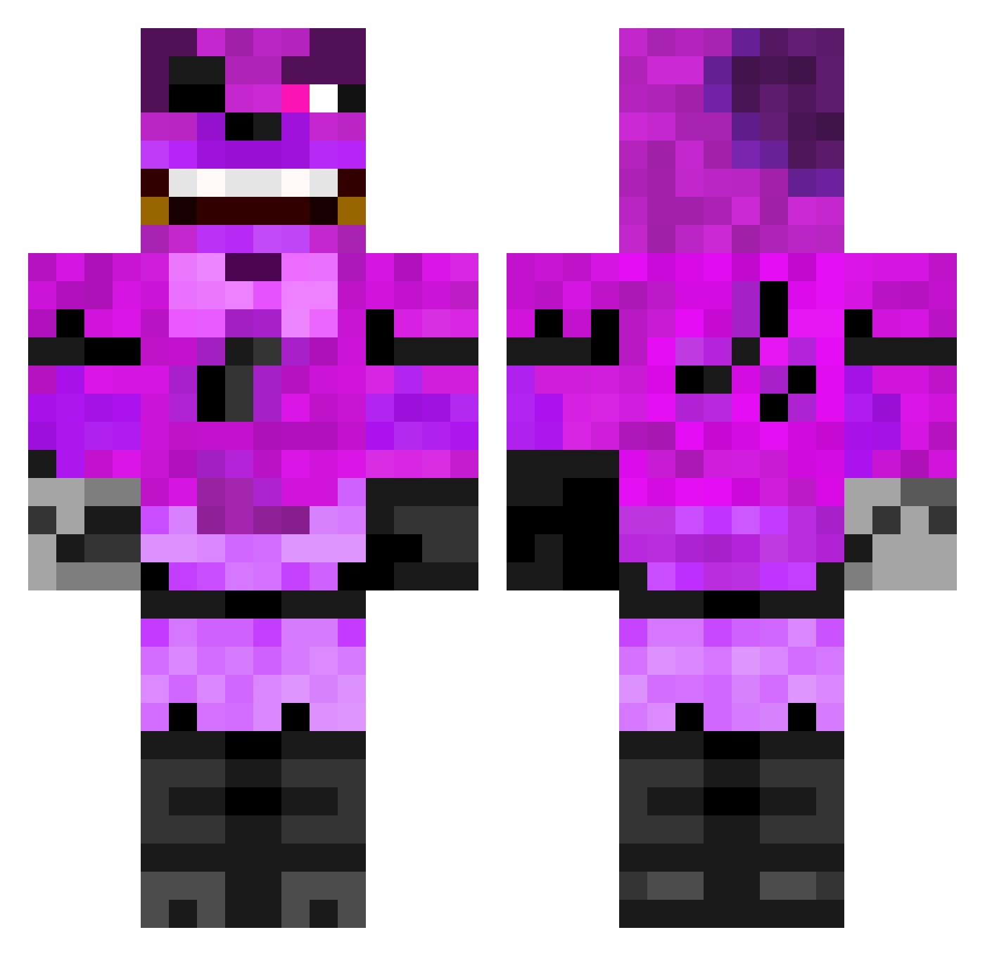 Sirro840 Minecraft skin, front and back view