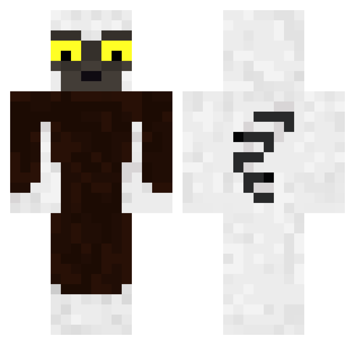stevetherock Minecraft skin, front and back view