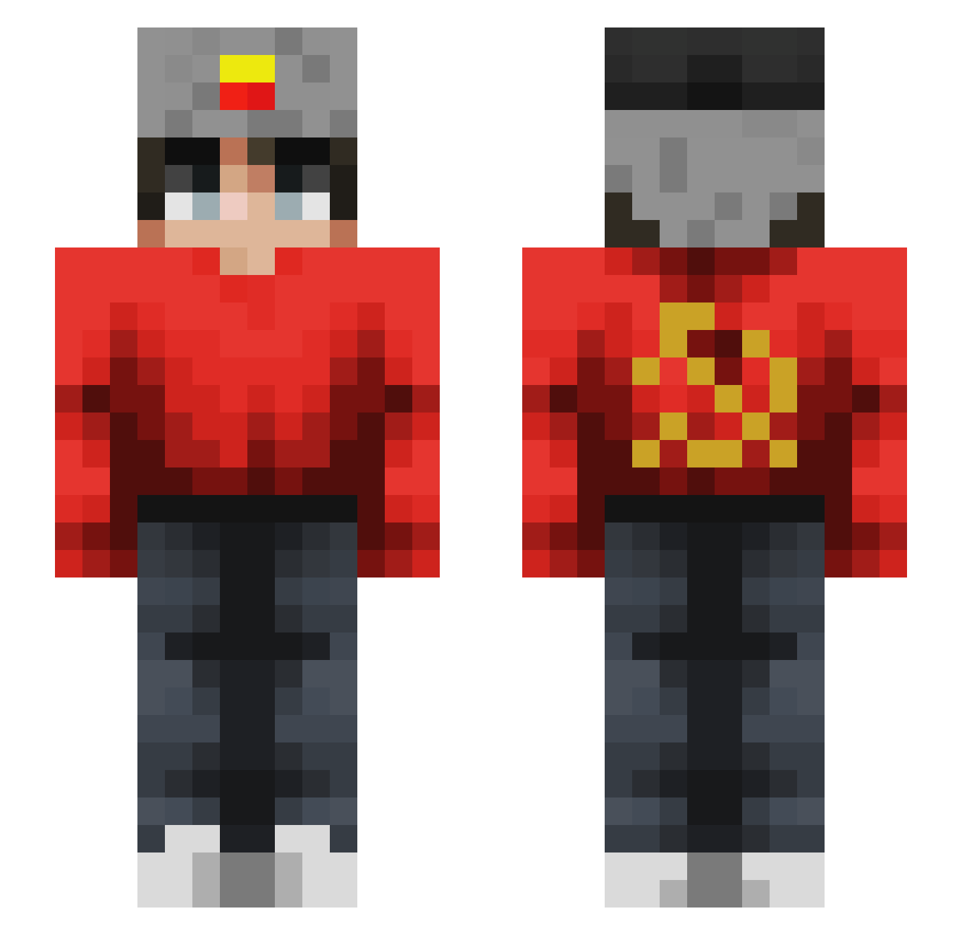 ToolSheds Minecraft skin, front and back view