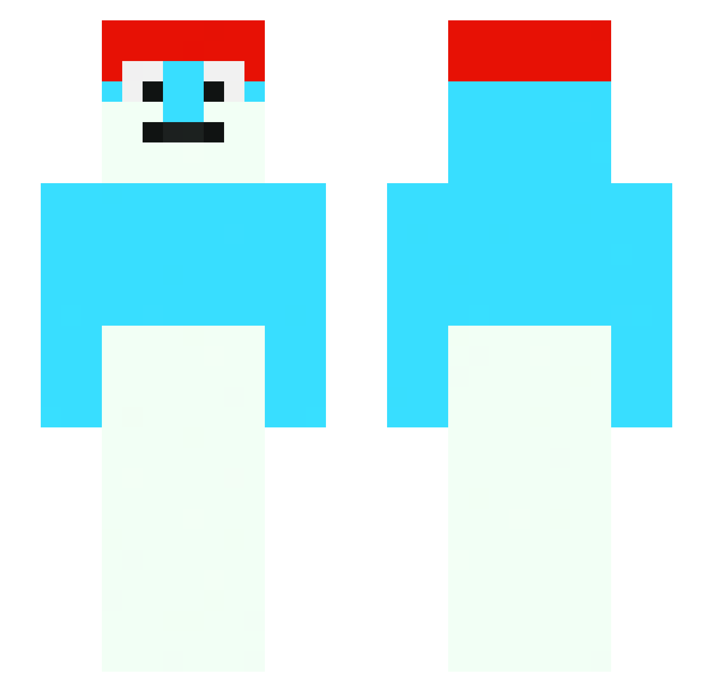AdiXo8 Minecraft skin, front and back view