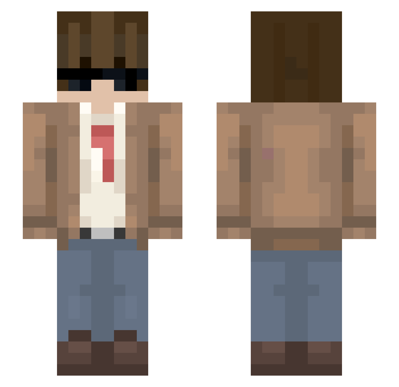 howdy_ghost Minecraft skin, front and back view