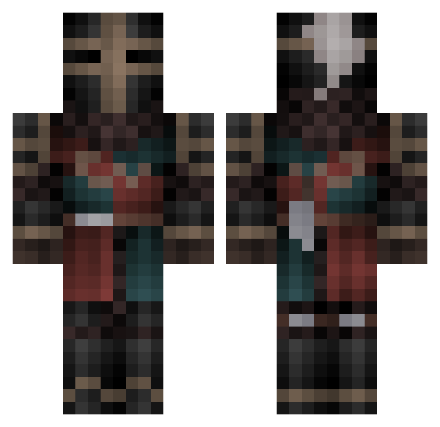 ZyGuy13 Minecraft skin, front and back view