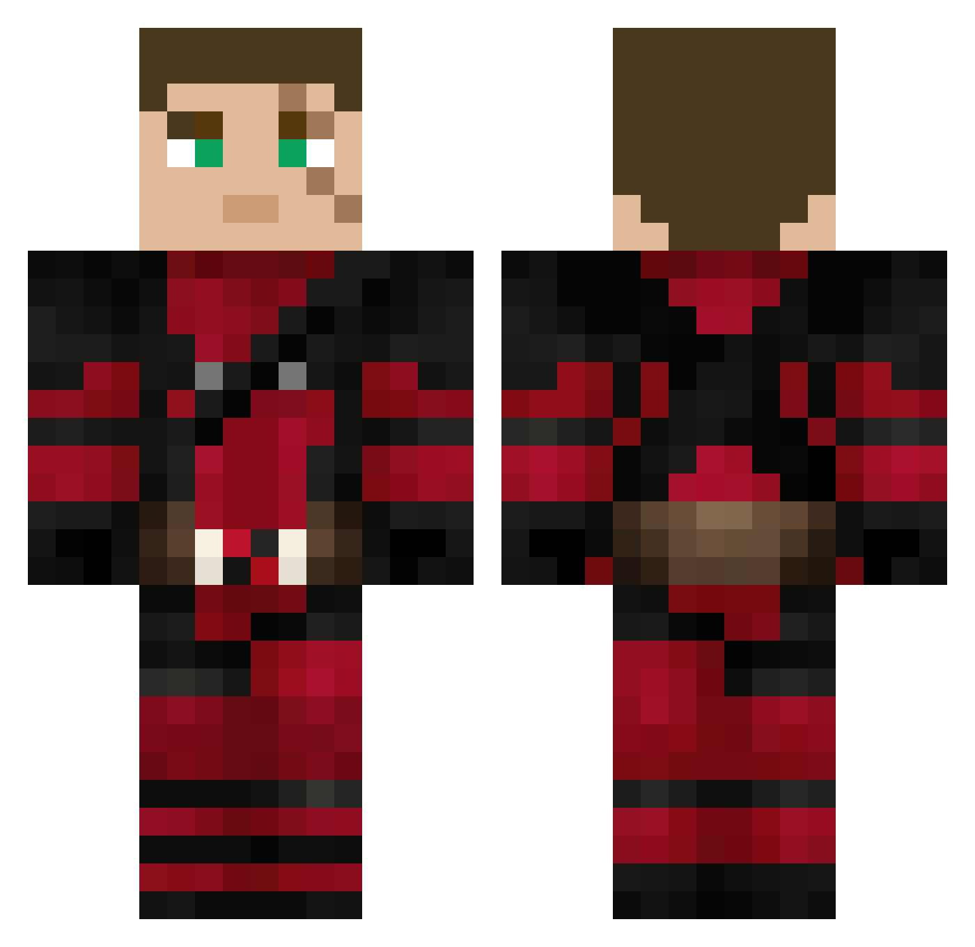 DeadSoares Minecraft skin, front and back view