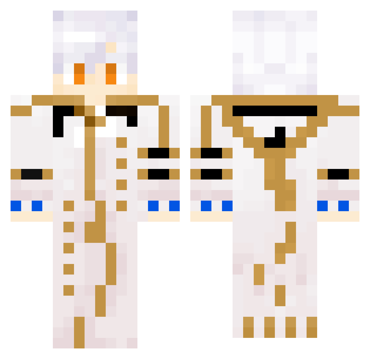 SquirtoPaoloDM Minecraft skin, front and back view