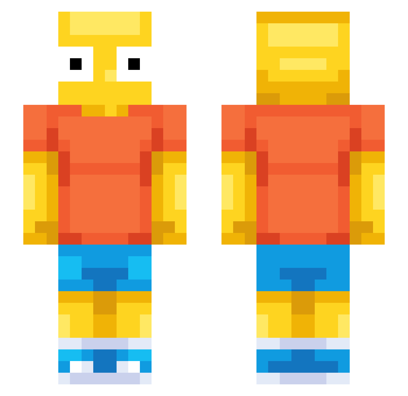 zonategolem Minecraft skin, front and back view