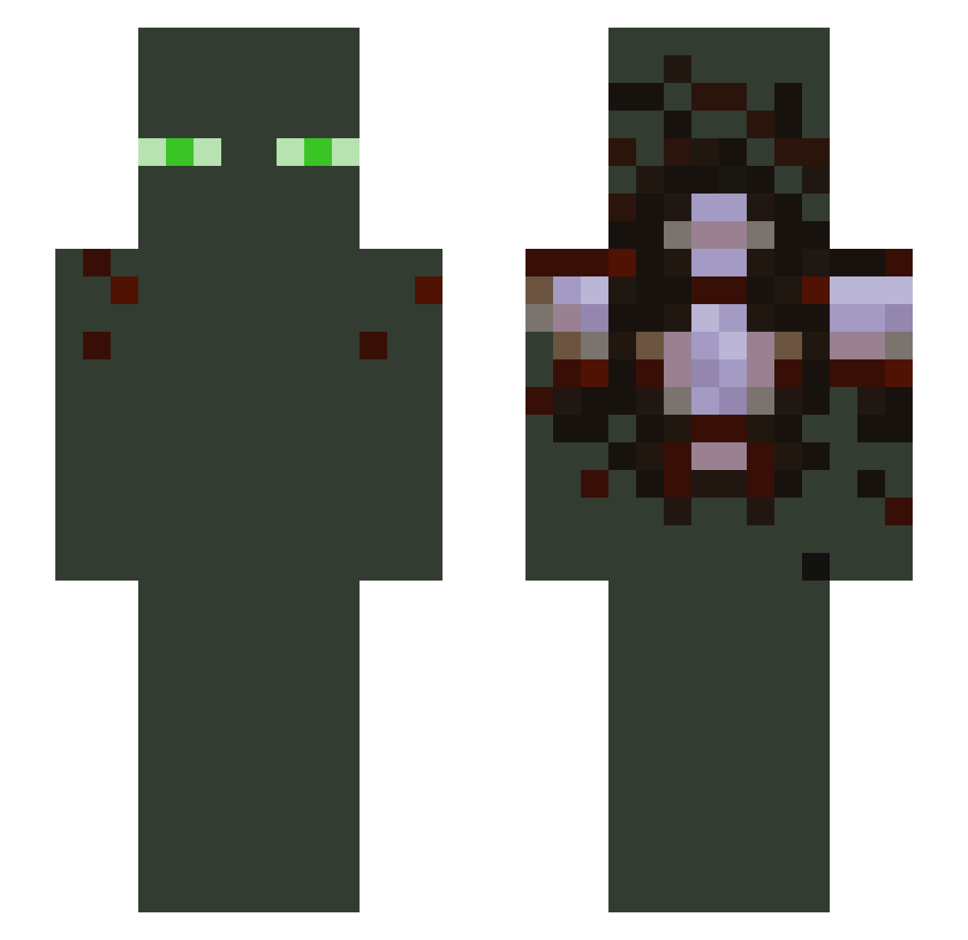 AliKanos Minecraft skin, front and back view