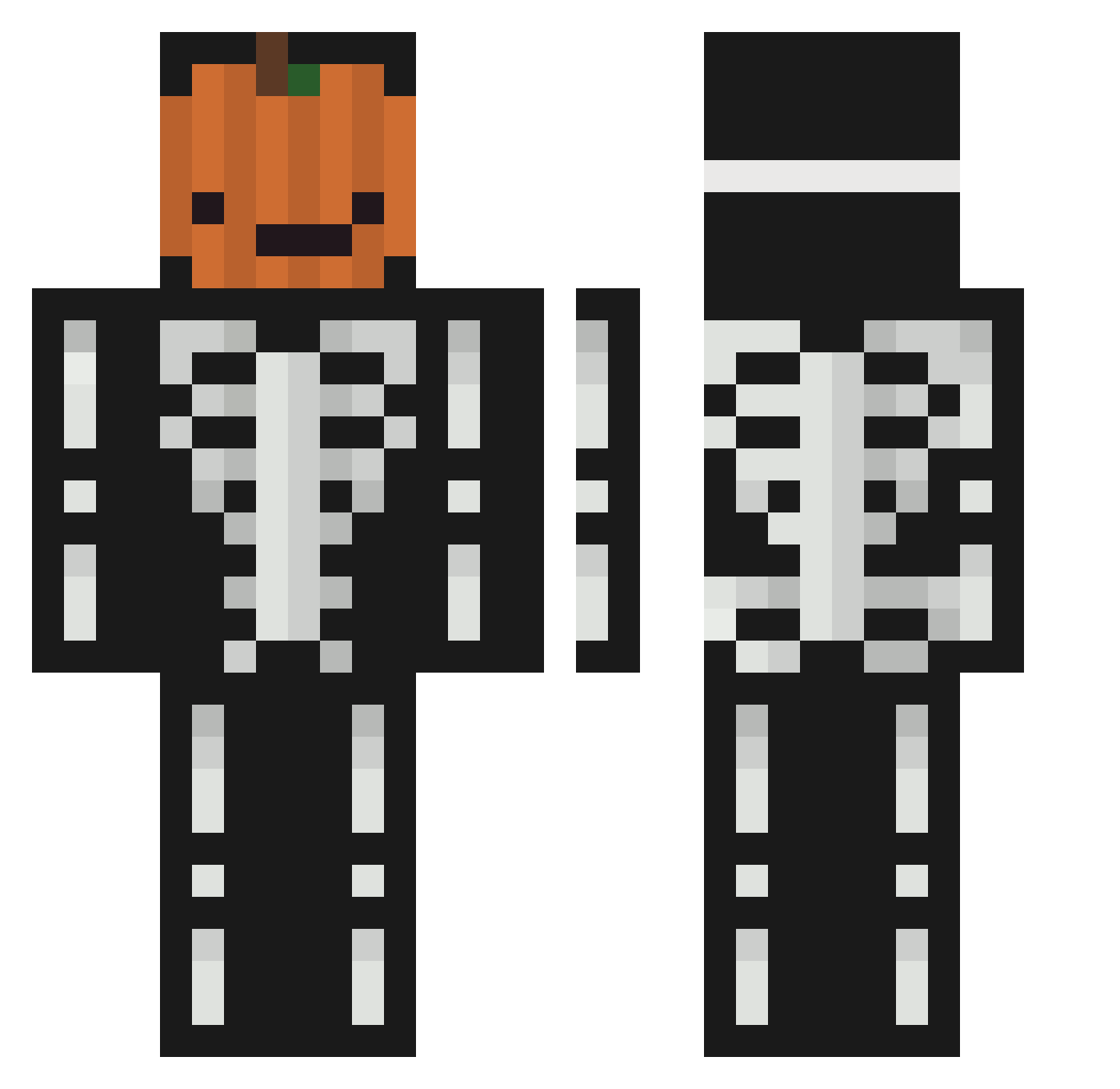 Sykold Minecraft skin, front and back view