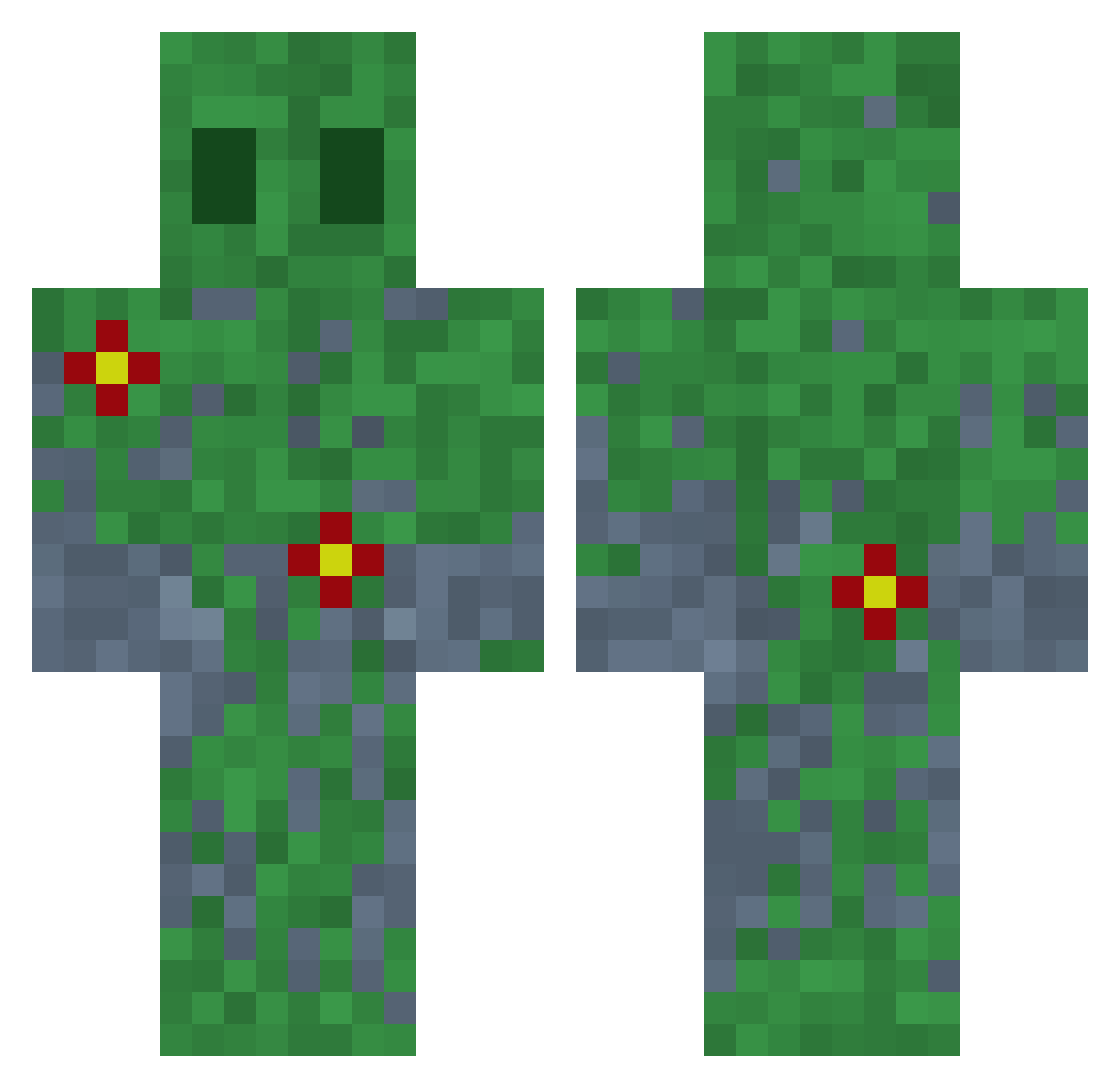 2WATI2 Minecraft skin, front and back view