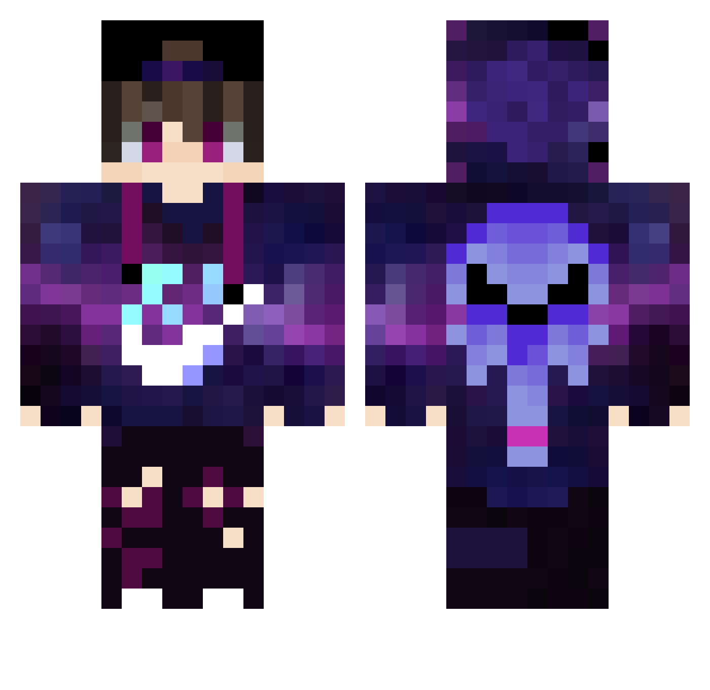 VegitoBlu Minecraft skin, front and back view