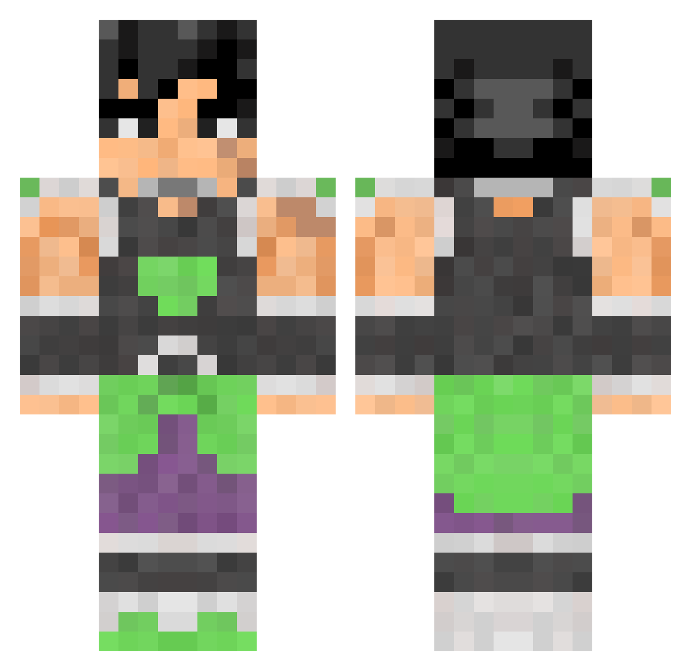 ynsk Minecraft skin, front and back view