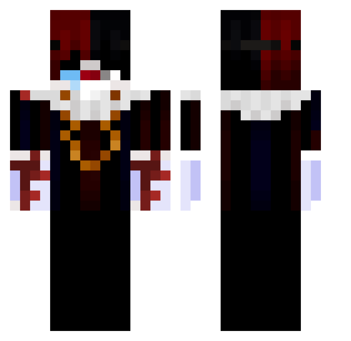 PayasoOscuro Minecraft skin, front and back view