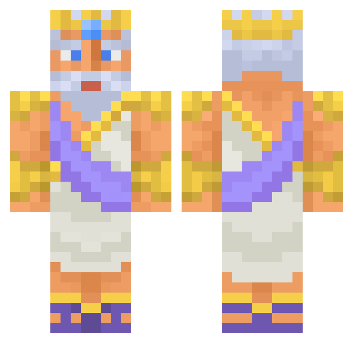Rhoeo Minecraft skin, front and back view