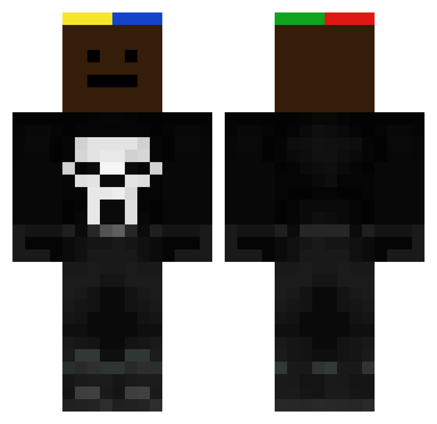 SQ_7 Minecraft skin, front and back view