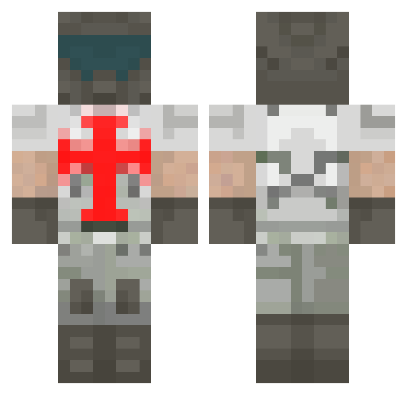 MiaSe Minecraft skin, front and back view