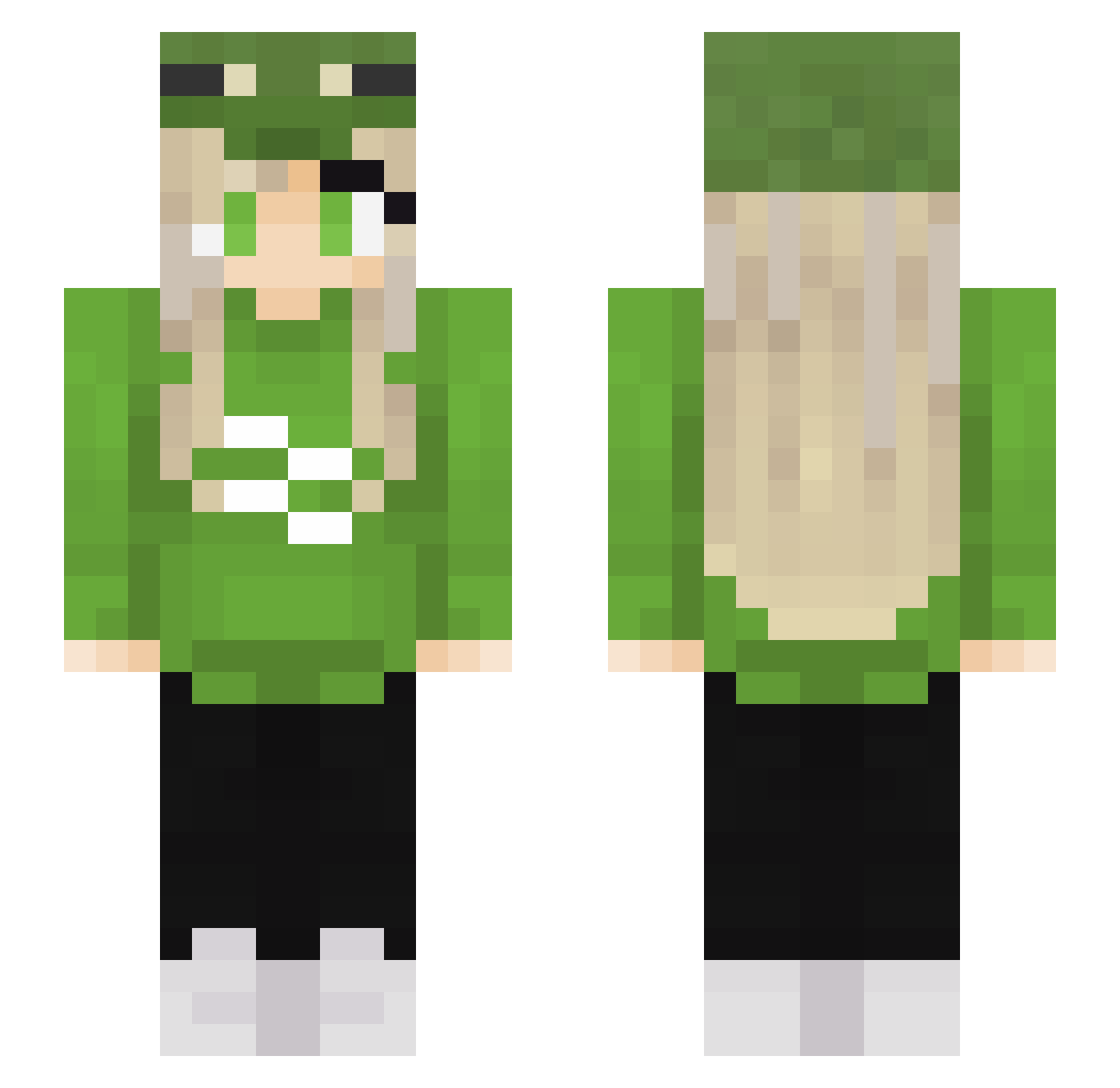 zqdv Minecraft skin, front and back view