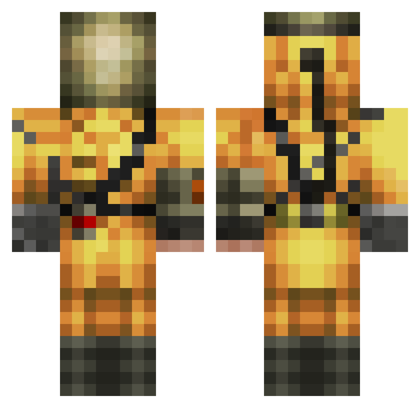 WonderWharf1234 Minecraft skin, front and back view