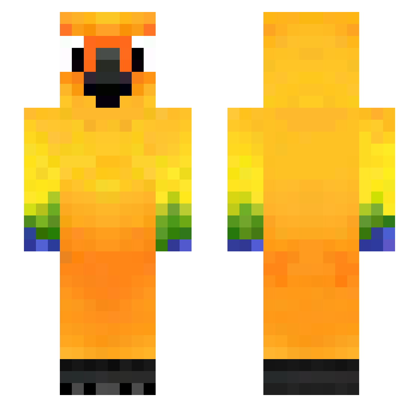 Sunfise Minecraft skin, front and back view