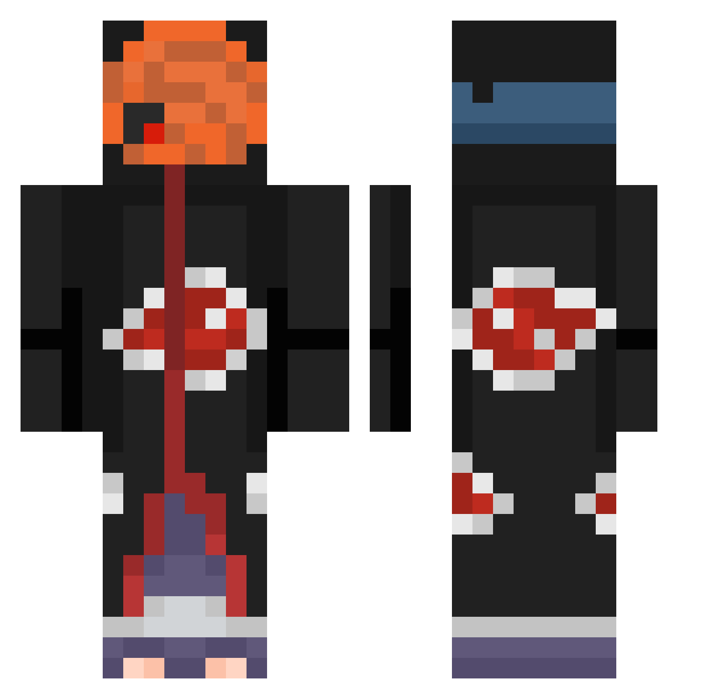 Rennbahnweg Minecraft skin, front and back view