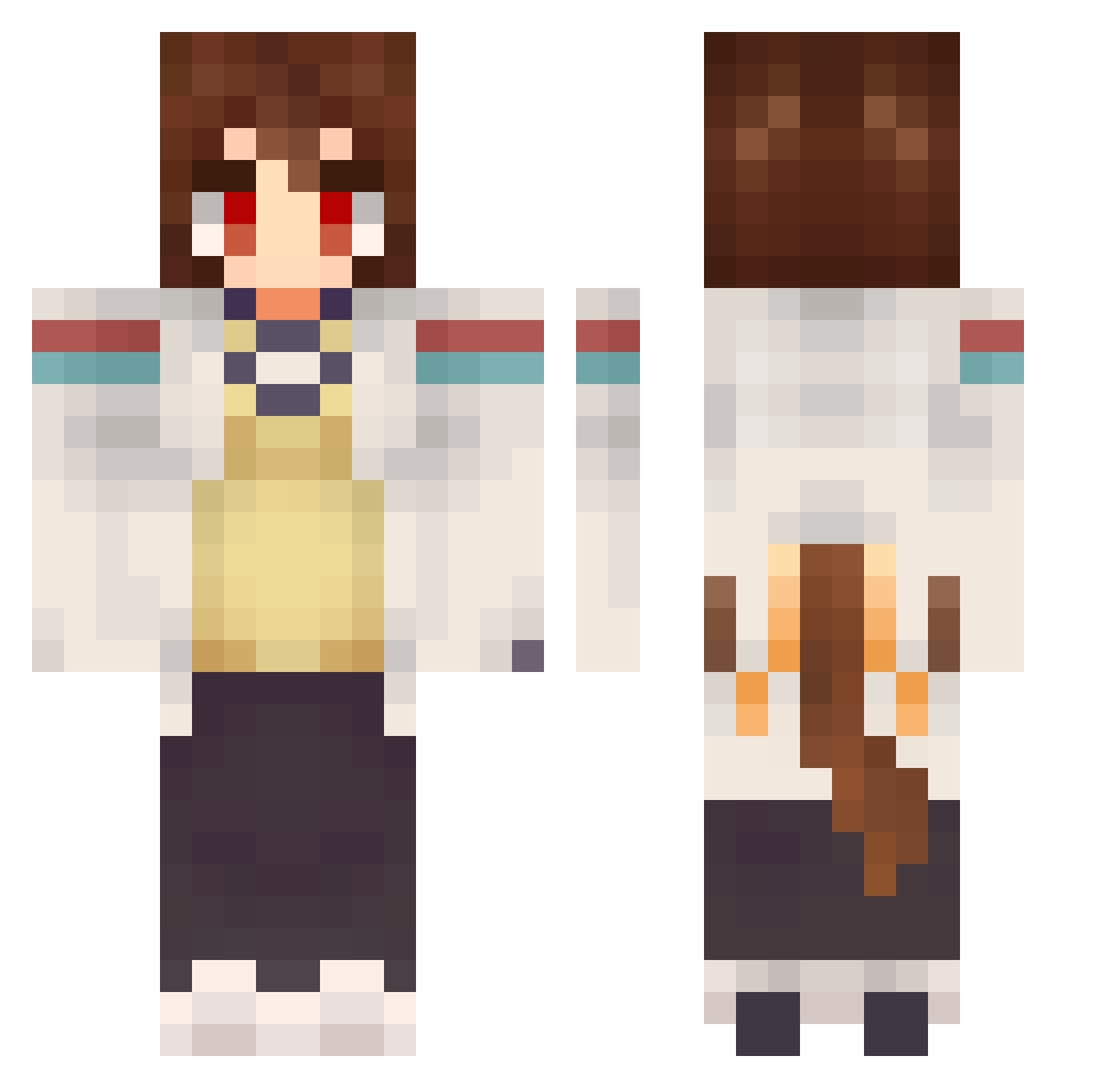 shell_nim Minecraft skin, front and back view