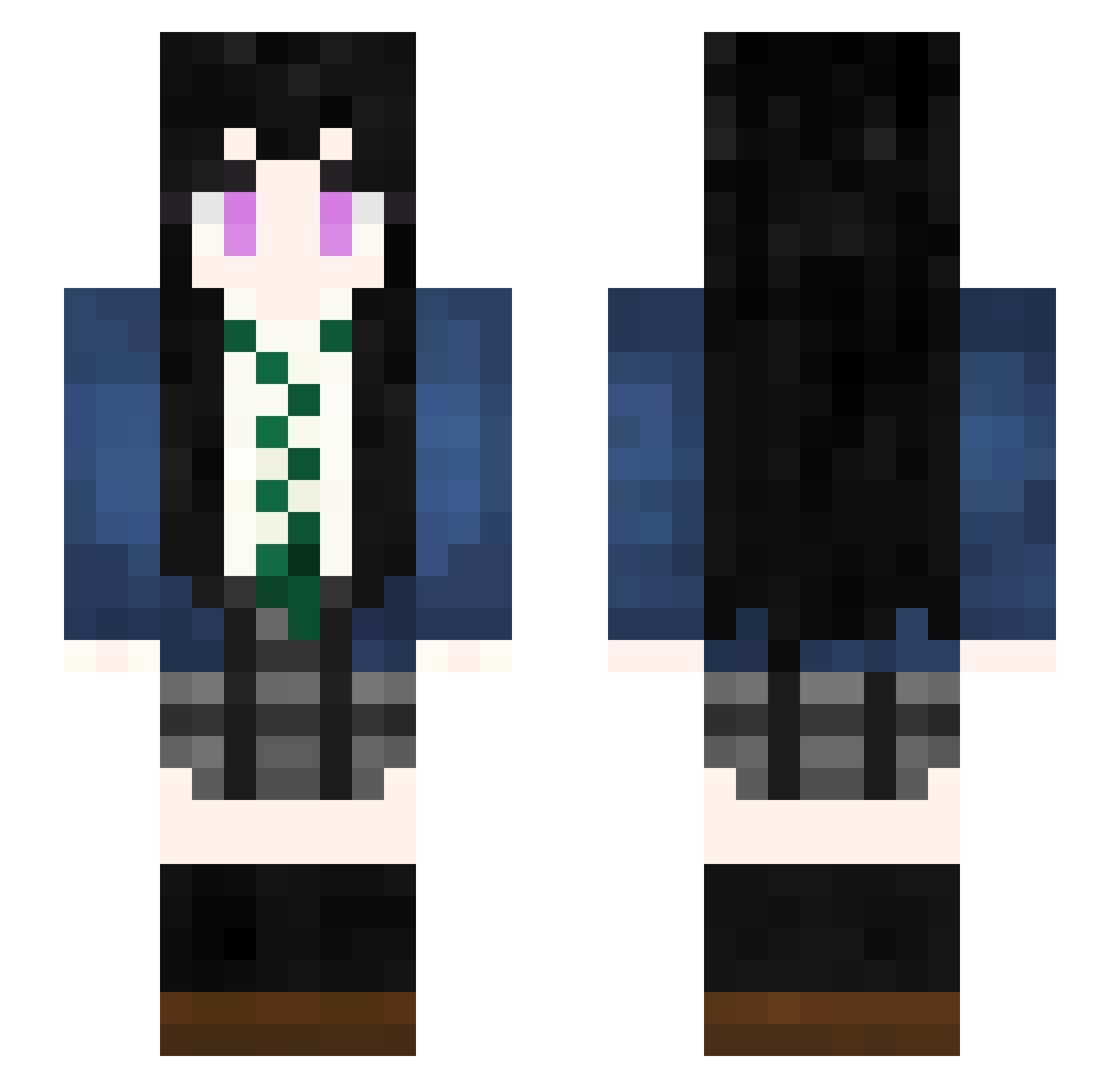 Harukwiii Minecraft skin, front and back view
