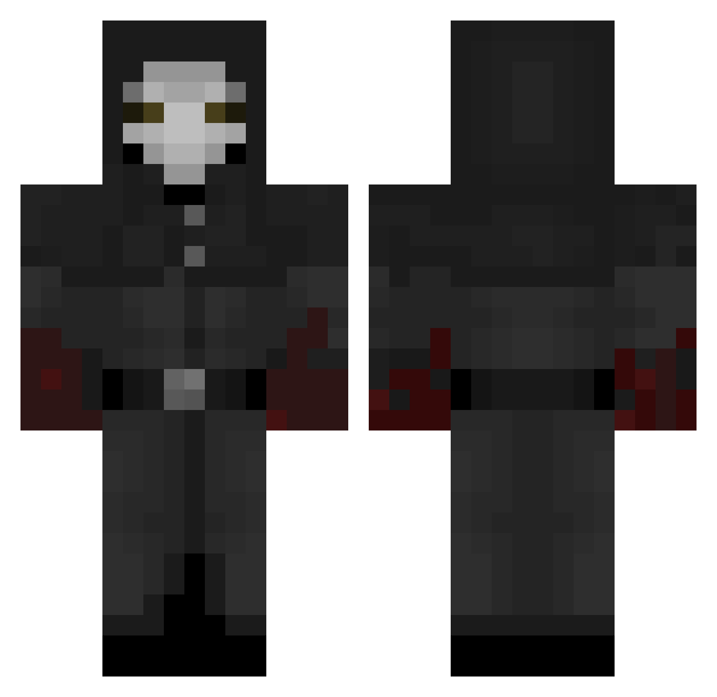 Scourgemx Minecraft skin, front and back view