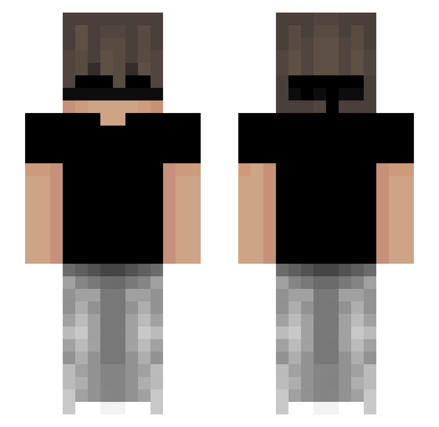iiyzxaa Minecraft skin, front and back view