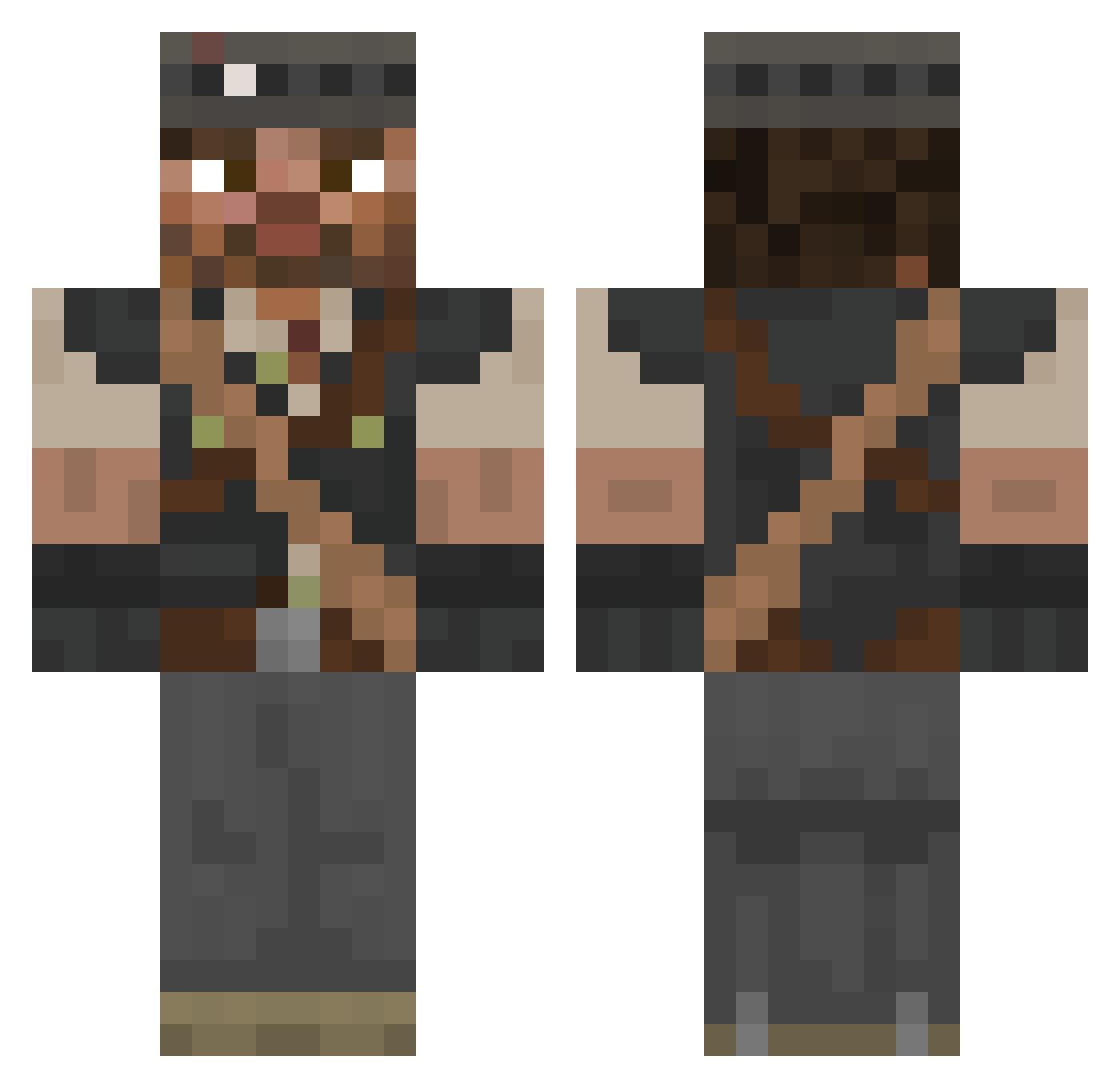 MrPeperr Minecraft skin, front and back view