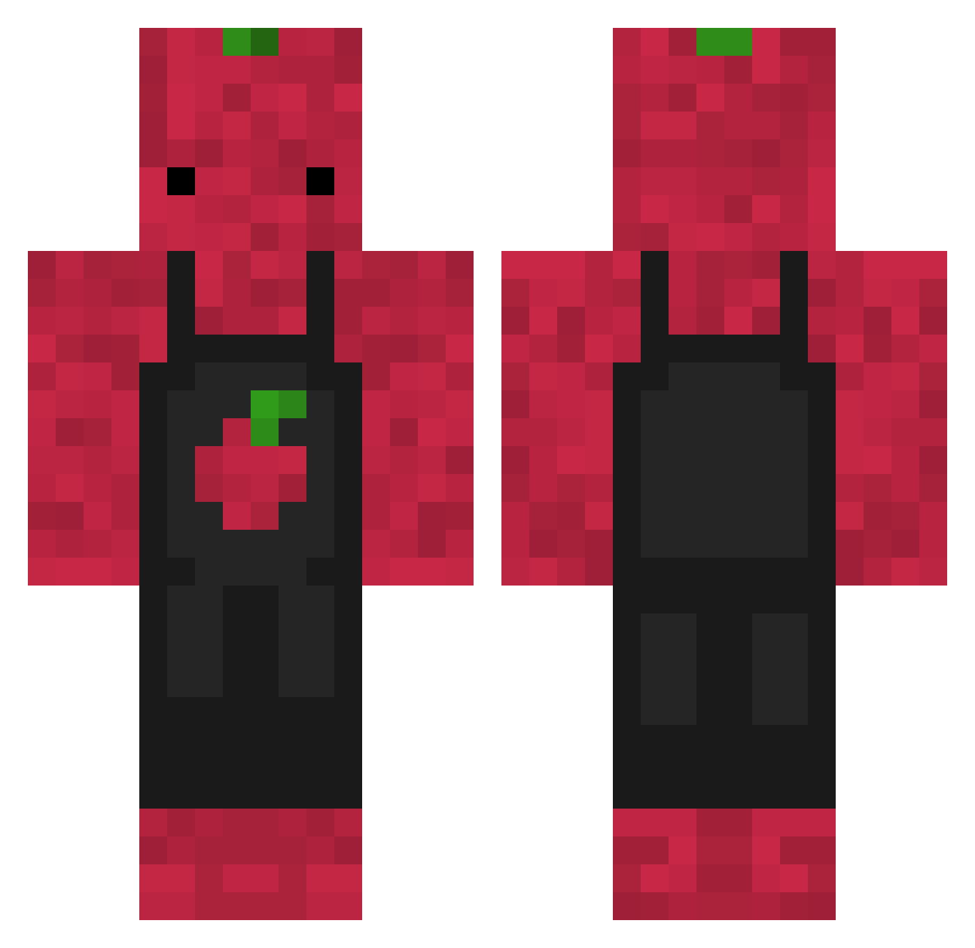 CranberryPicker Minecraft skin, front and back view