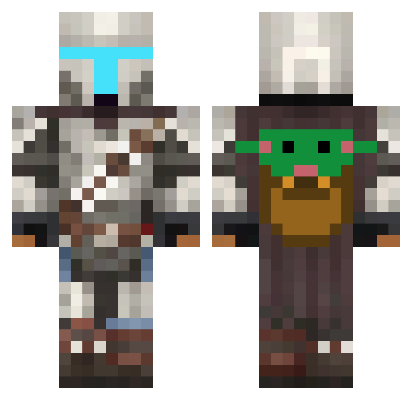 Sir_AJ1 Minecraft skin, front and back view