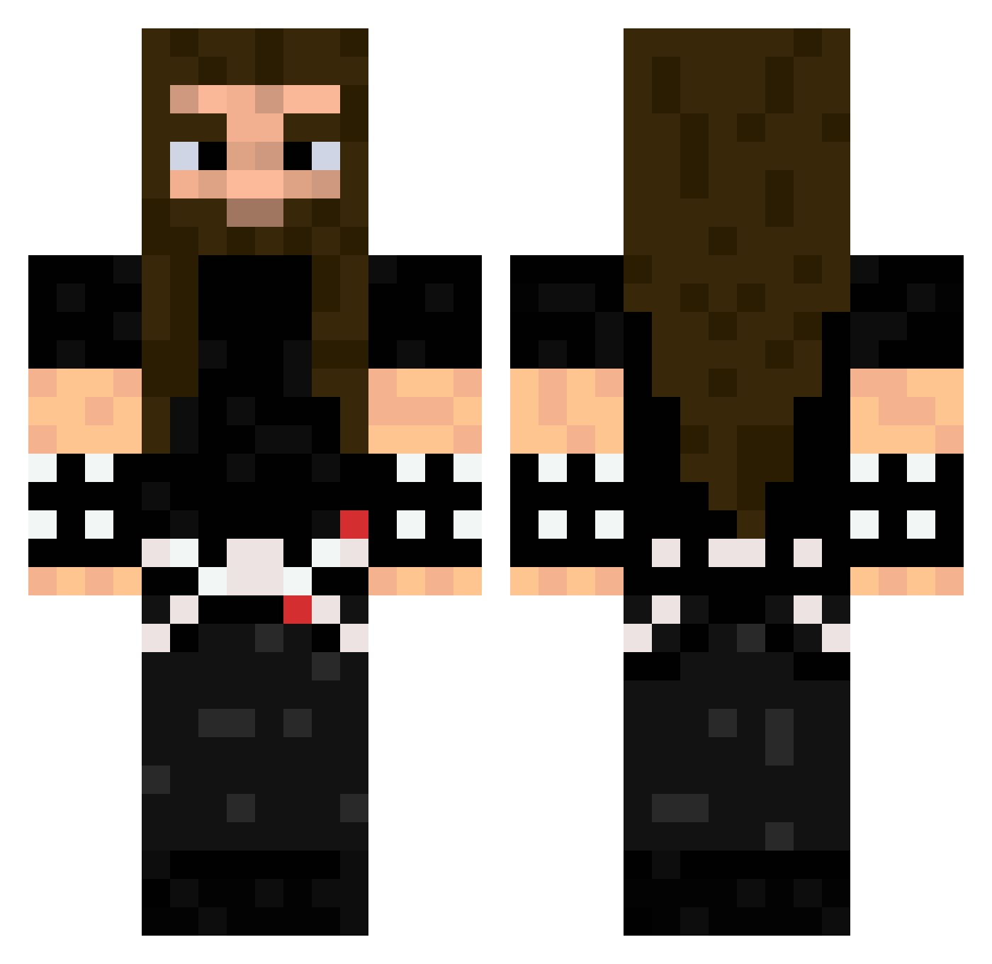 Houfix Minecraft skin, front and back view