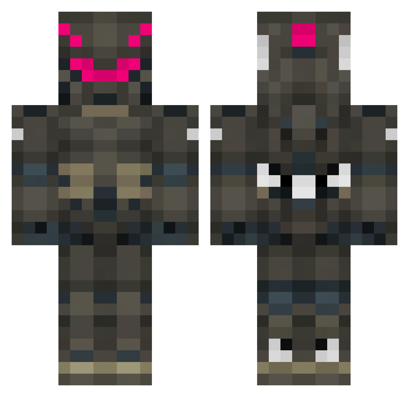 Angshanaju Minecraft skin, front and back view