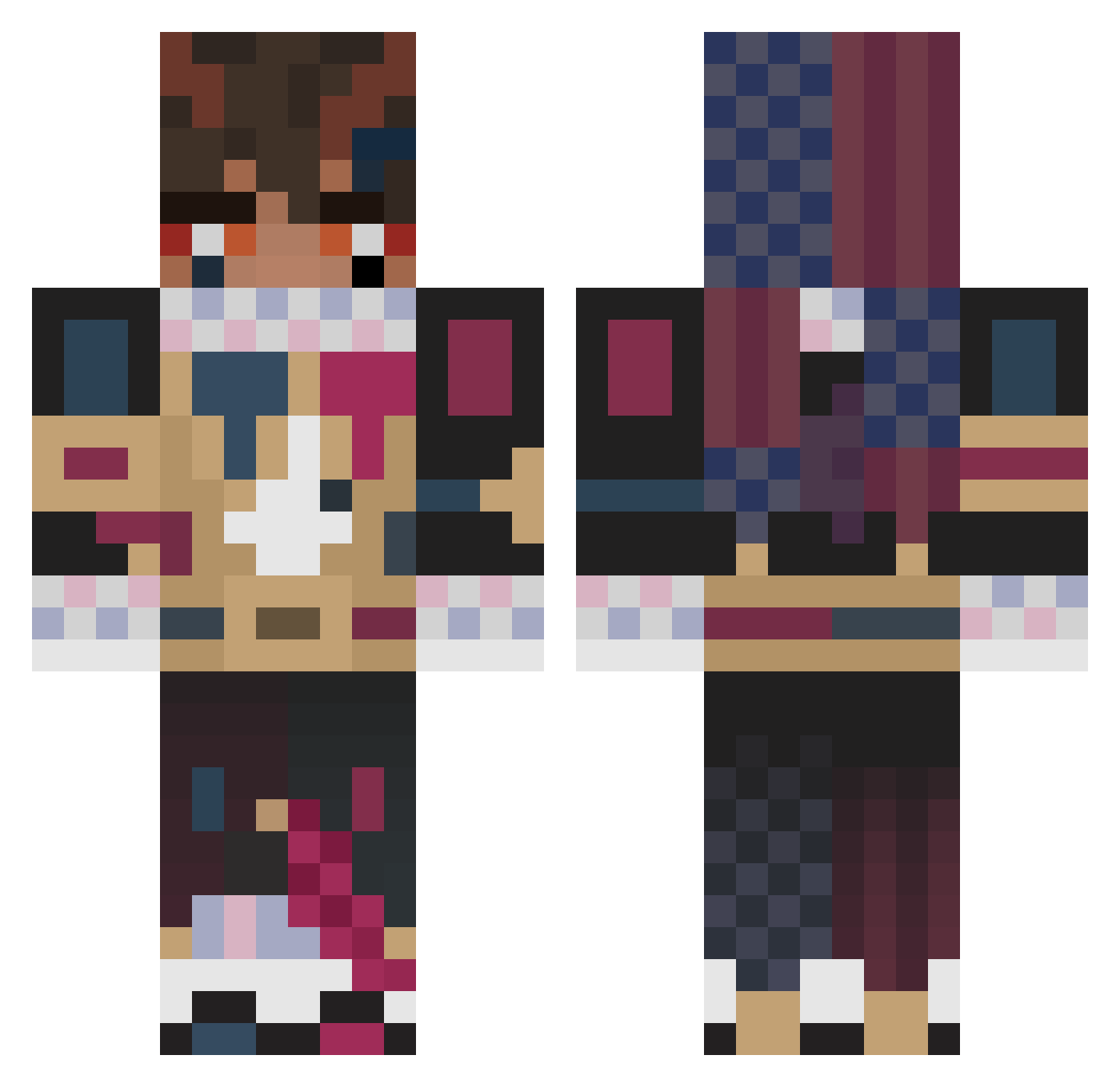 0o3astro0 Minecraft skin, front and back view