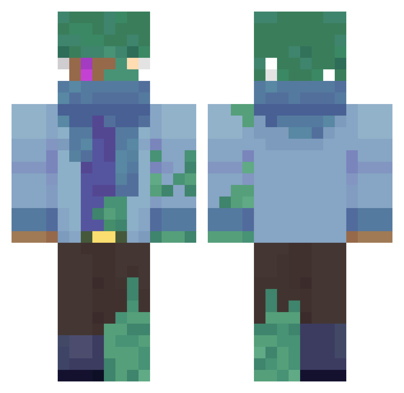 ItsmeThym Minecraft skin, front and back view