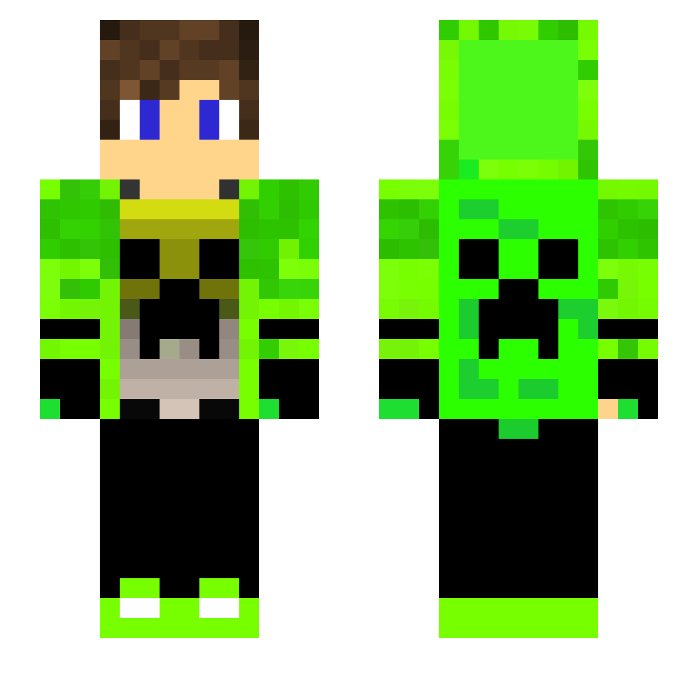 MARIO_BUBBLETEA Minecraft skin, front and back view
