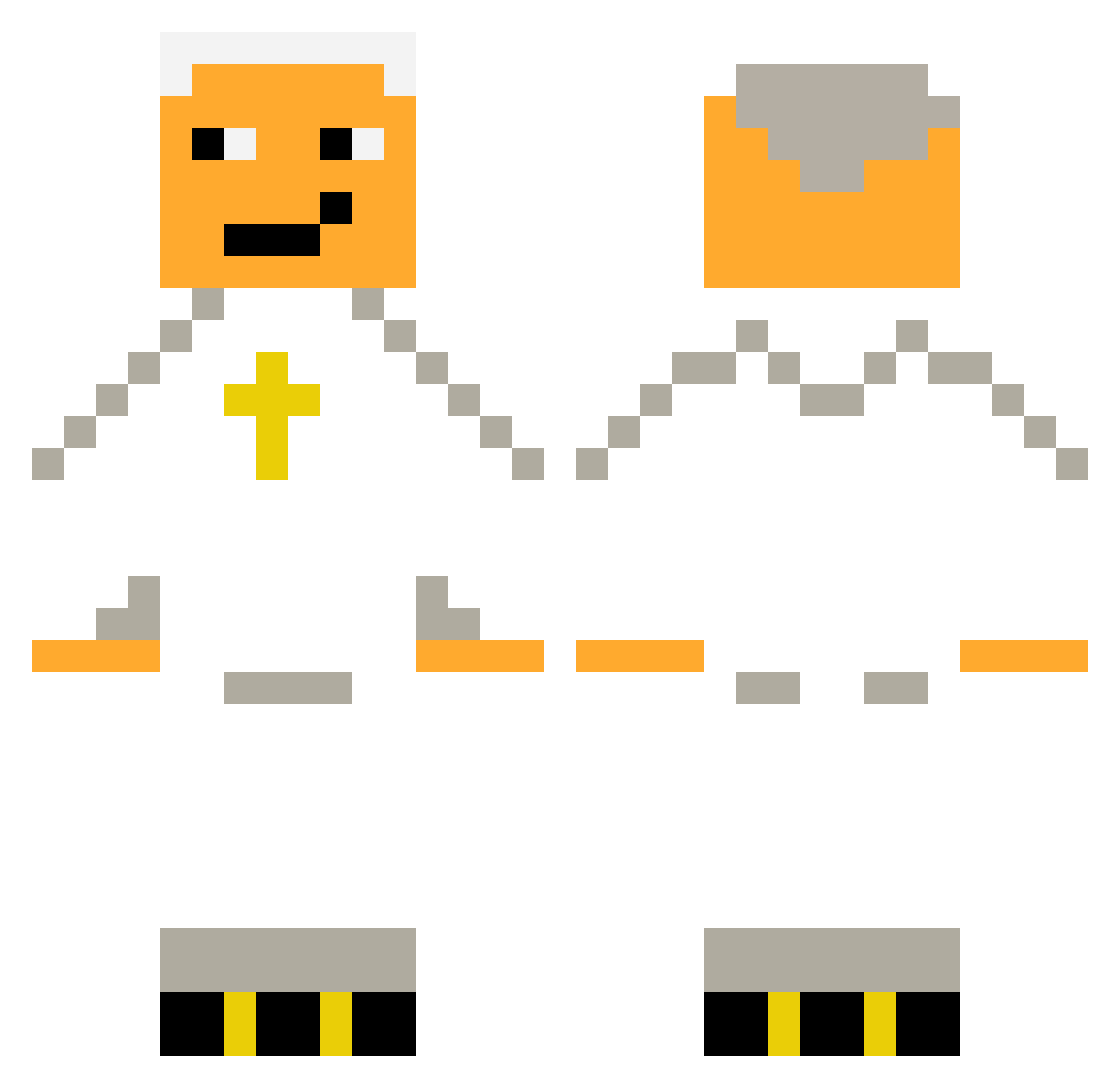 Kiere5 Minecraft skin, front and back view